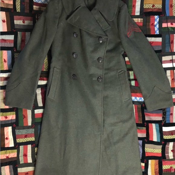 WW 2 era 1940s/50s melton wool officers overcoat/trench - Picture 9 of 9